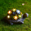 Outdoor Resin Tortoise Lawn Statue Solar Lights Garden Ornaments