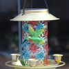 Novelty Waterproof Solar Lights Metal Hanging Backyard Bird Feeder