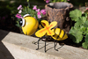 Hanging Garden Metal Bee and Butterfly Ornament Wall Clinger sculpture