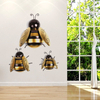 Funny 3D Metal Garden Bees Wall Art Decorations for Indoor Outside Deck Yard Art Backyard Porch Fence Gardening Gifts
