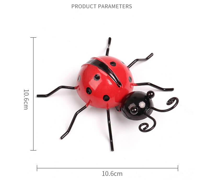 Wholesale Mini Size Metal Garden Wall Ornaments Ladybug Figurines