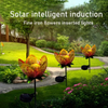 outdoor solar metal flower light garden stakes