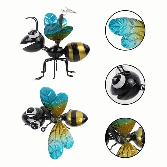 Manufacturer Outdoor Garden Metal Butterfly Dragonfly Bee Hanging Decorations