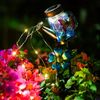 Metal Glass Decorative Watering Can Outdoor Mason Jars Solar Fairy Lights