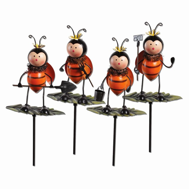 Garden Plug Ladybug Metal Animal Decorative Outdoor Stakes Ornaments Wholesale