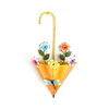 Beautiful 3d Metal Umbrella Decor Flower Pot Hanging Plants Basket Wall Decor Set