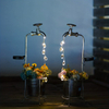 Wholesale Metal Faucet Flower Pot Solar Powered Waterfall Fairy Lights Outdoor Decorations