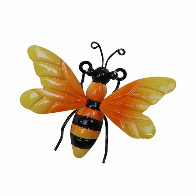 Metal Bumble Bee 3D Wall Decor Art Outdoor Garden Fence Patio Yard Art Hanging Decorations