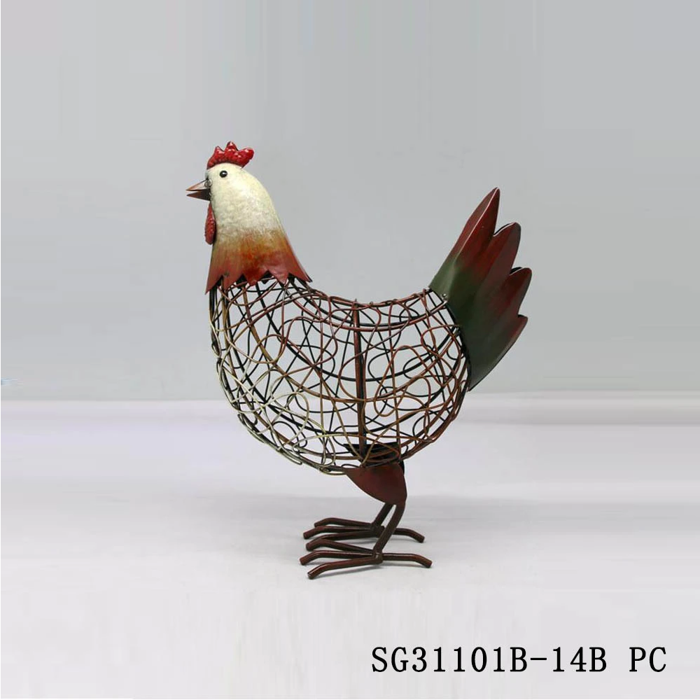 Garden Decoration Statues Colorful Wire Iron Decorative Rooster