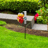 Rain Gauge Stake for Yard Garden Stakes Decor Outdoor Metal Cartoon Fly Figurine with Plastic Tube