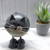 Grey Black Ginger Cute Metal Cat Ornament Garden Cat Figurines Bobbin Cat Ornaments for Home and Garden