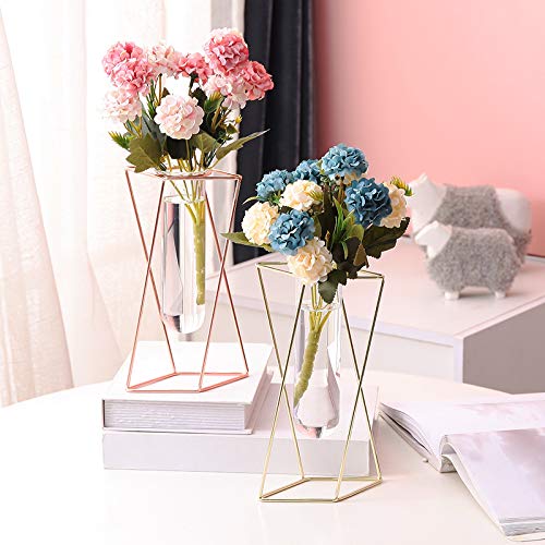 Nordic Ins Triangle Ornament Small Hydroponic Flower Stand Simple Creative Home Decoration Garden Gold Large Metal Vases