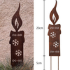 High Quality Outdoor 4 Set Christmas Yard Rusty Metal Candle Garden Stake For Lawn Pathway Walkway Holiday Ornaments