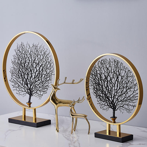 Wrought Iron Geometric Office Decorations Tree Decorations Creative Metal Modern Home Interior Decor