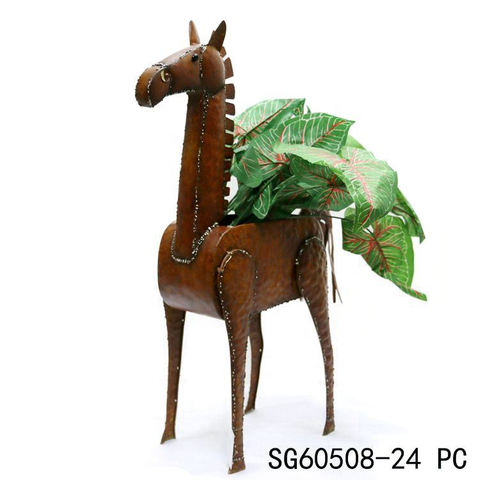 Wholesale Garden Home Iron Decor Different Animal Design Durable Rusty Metal Planter Pot