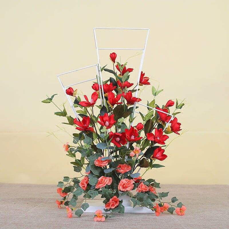 Wrought Iron Flower Ornaments Wedding Road Lead Flower Stand Tall Centerpieces For Wedding Table