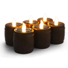 Outdoor Waterproof Vintage Solar Powered Led Flameless Wine Barrel Solar Tea Lights Candles For Bars Patio Halloween Decor