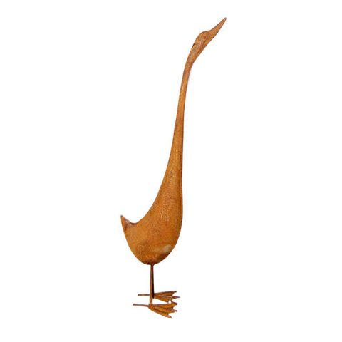 Four Seasons Garden Decorative Rusty Metal Iron Crane Bird