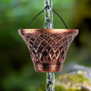 2022 Hot Outdoor Vintage Copper Plaid Cup 8.3 Feet Metal Rain Chain For Gutters Garden Decor