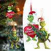 Detailed Grinch Figurine Resin Green Monster Christmas Tree Pendant