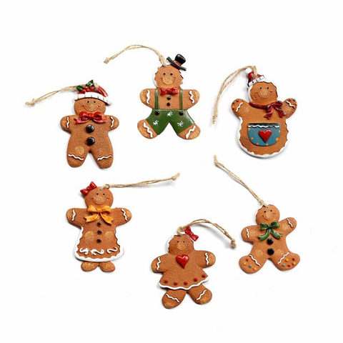 Resin Gingerbread Man Small Pendant Christmas Tree Decoration Festival Novelty Decorations