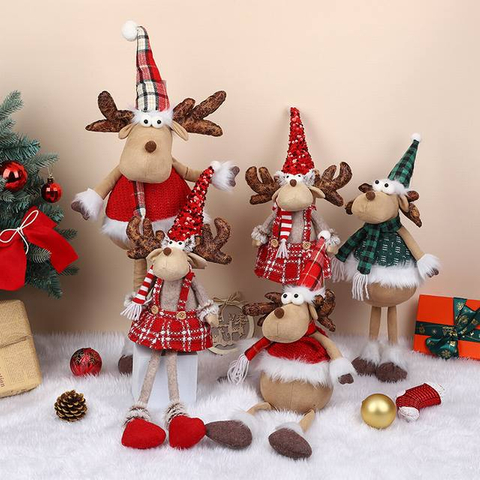 Customized Large Elk Plush Doll Christmas Gift Decorations
