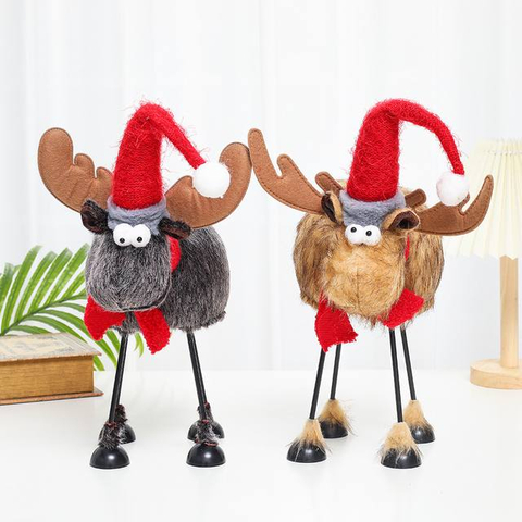 Wholesale Metal And Plush Elk Dolls for Christmas Ornaments Or Home Decor