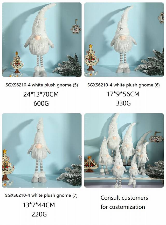 SGXS6210-4 white plush gnome (9)