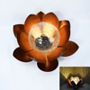 Outdoor Waterproof Led Solar Crackle Glass Ball Lotus Light Flower Garden Ornaments Patio Pathway Lawn Statue Decoration 