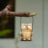 Resin Hanging Owl Frog Statue Solar Lamp Decoration Outdoor Waterproof Ornaments