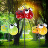 Little Shining Metal Ladybug Figurines Garden Yard Stake