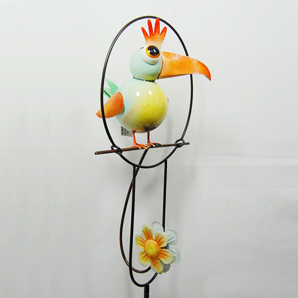 Garden Animal Metal Bird Balancer Yard Art Decorative Stake