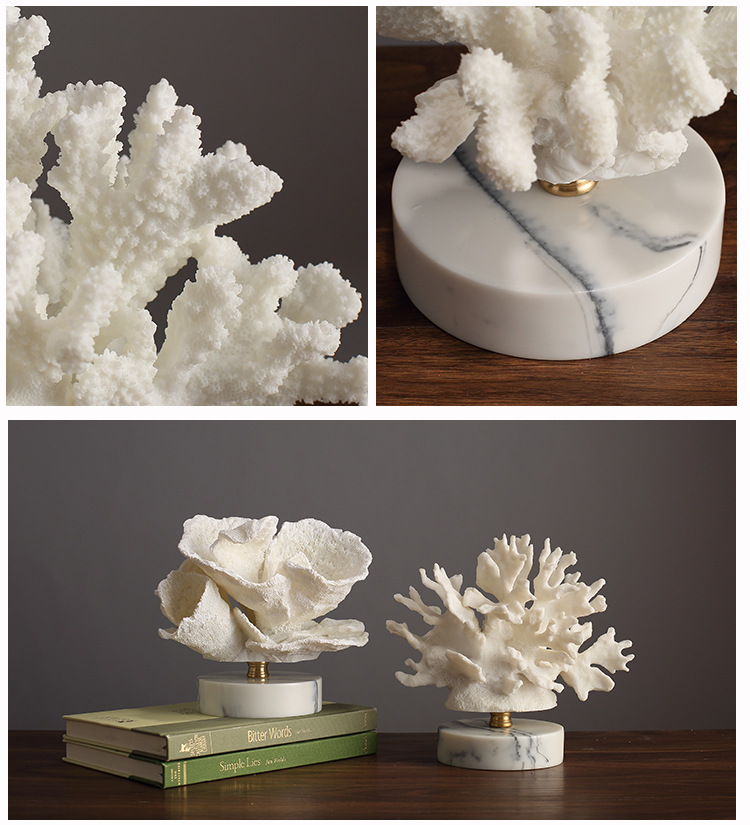 2022 New Home Decor Beach Theme Faux Artificial Coral Resin Crafts For Party Wedding Tabletop Display Decor