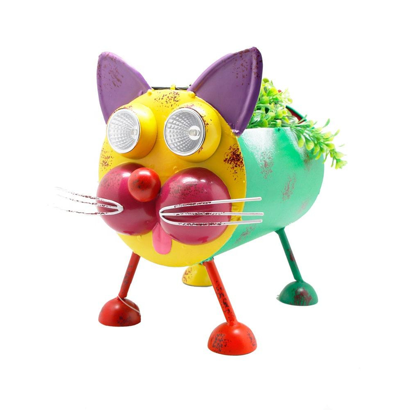 Colorful Solar Powered Cat Led Garden Lights for Home Ornament