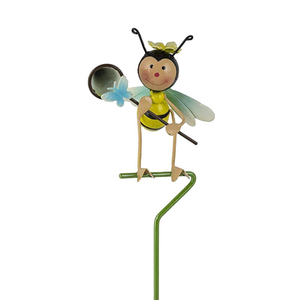Wholesale cute insect metal bee balance garden stake