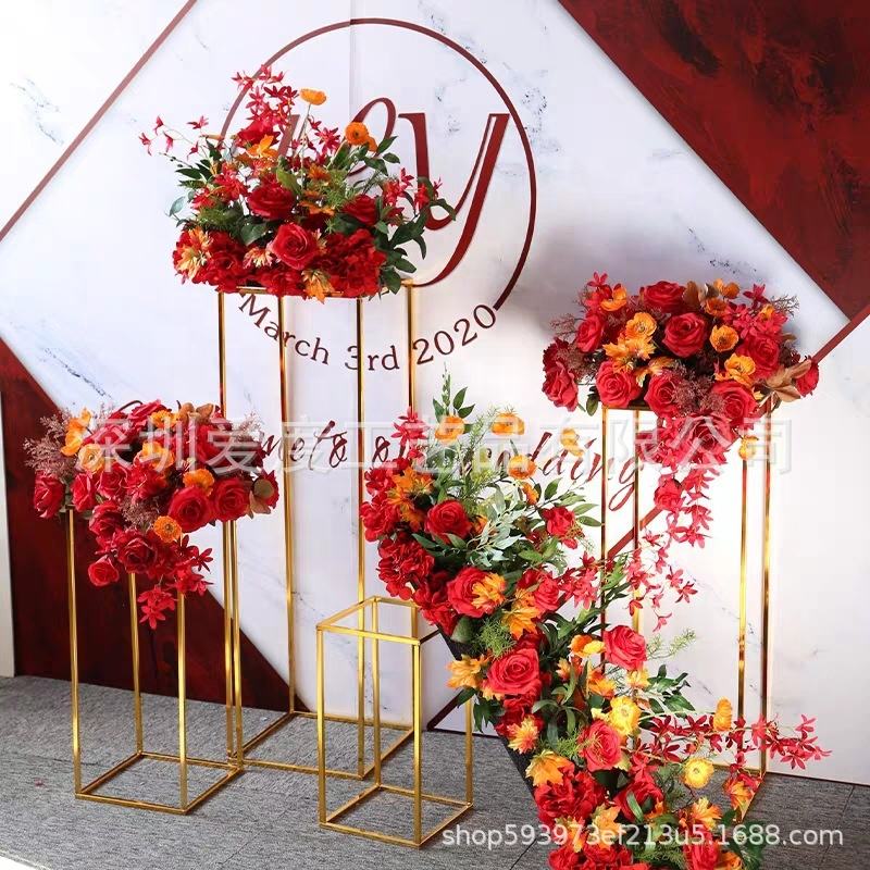 4 Kinds Metal Wedding Flower Stand Geometric Vases Props Floral Centerpiece Decor For Event Party Ceremony