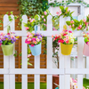 Indoor And Outdoor Large Multicolor Flower Pots Balcony Garden Railing Planter Iron Hanging Planters