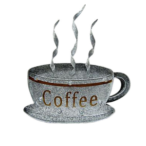 Wholesale Custom Handmade Craft Metal Coffee Cup Wall Art Decor