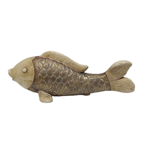 Outdoors Creativity Handmade Modern Magnesium Oxide Fish Animal Sculpture For Patio Yard Lawn Garden Pond Home Decoration