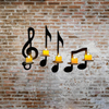 4 Pcs Black Music Note Wall Sconce Metal Candle Holder For Home Office Classroom Musical Symbol Gift Decor