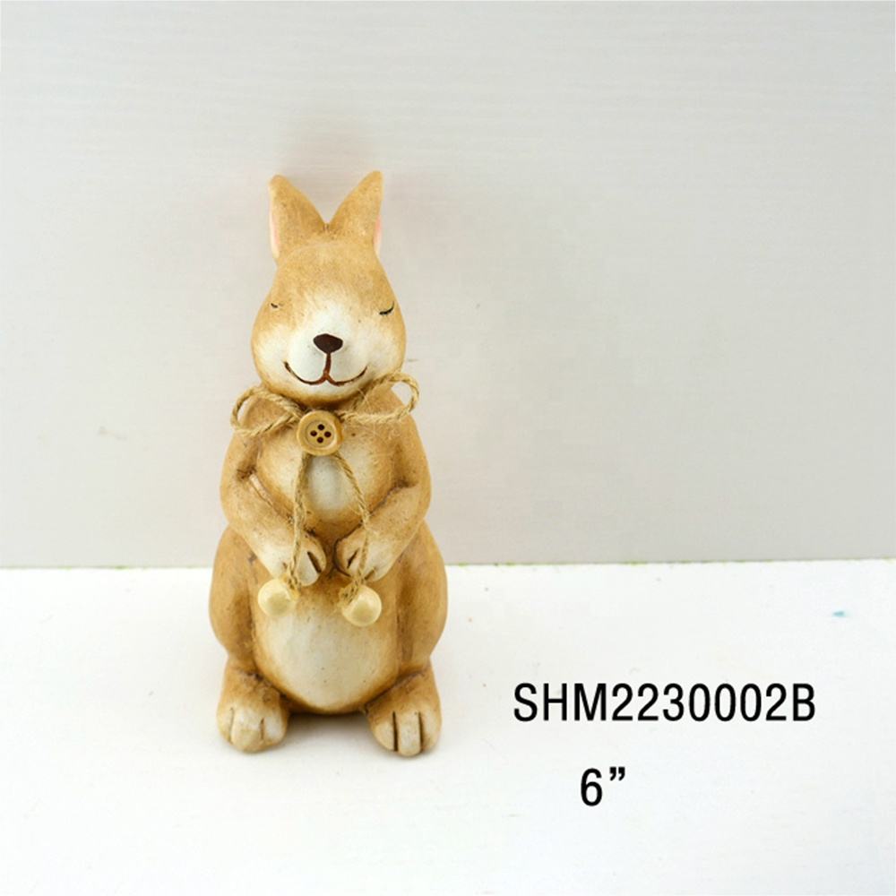 Nordic Cute Standing Ceramic Rabbit Ornament For Outdoor Thanksgiving Easter Garde Yard Lawn Decor