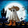 Halloween Spooky Figurine Cowboy Ghost Table Centerpieces Shelf Mantel Ornaments