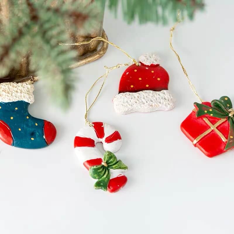 Resin Socks Girts Christmas Tree Pendant Family Gathering Hanging Decorations