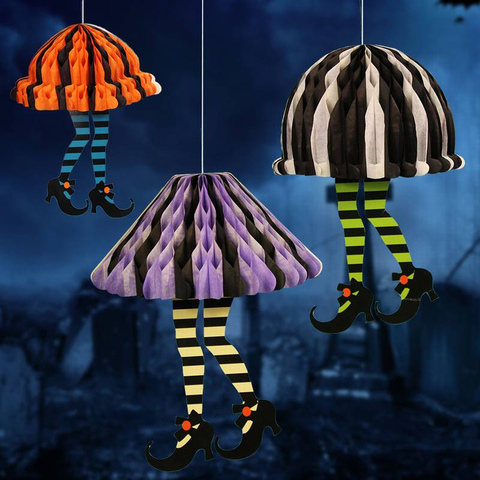 Halloween Skirt And High Heels Honeycomb Paper Pendant Haunted House Decorations