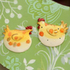 Resin Retro Lovely Couple Rooster Fridge Magnet For Easter Decoration