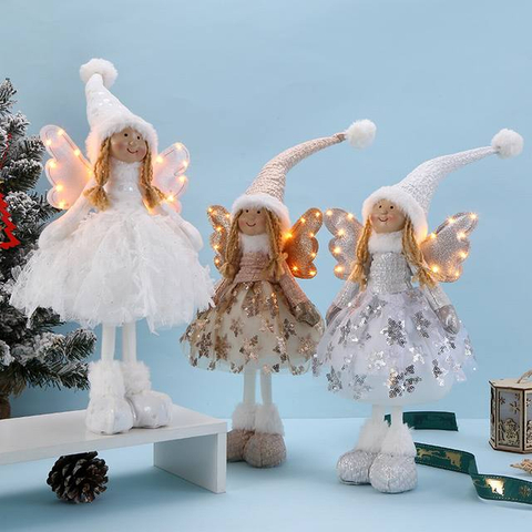 Customized Glowing Snowflake Fairy Doll Handmade Plush Crafts Ornaments
