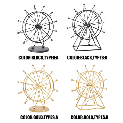 Nordic Light Luxury Simple Line Rotating Ferris Wheel Wrought Iron Decoration For Office Desktop Home Knickknacks