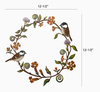 European Outdoor Chickadees Metal Wreath Art Wall Decoration For Holiday Living Room Bedroom Garden Yard