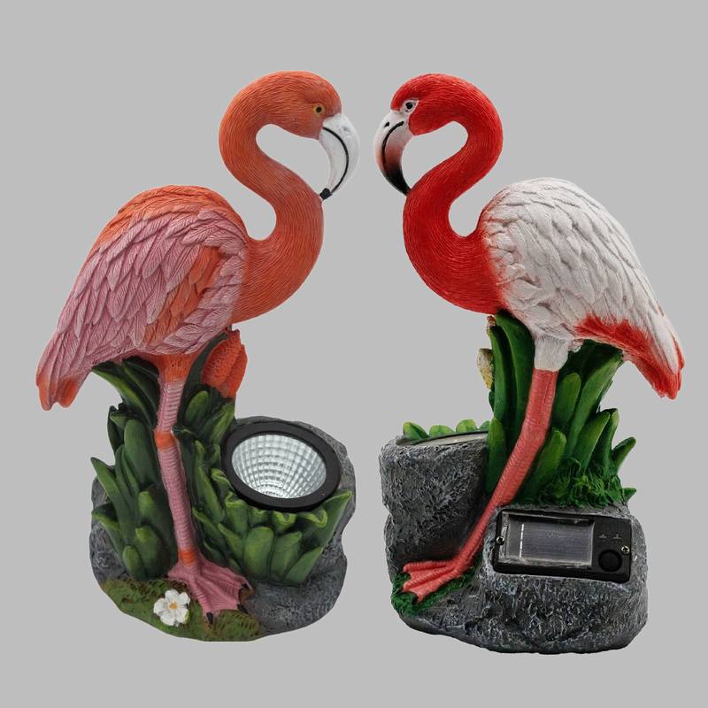 Gnomes Flamingo Solar Powered Flamingos Light Up Garden Decoration Resin Crafts