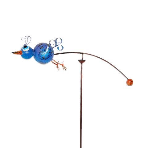 Colorful Metal Bird Garden Balance Stake